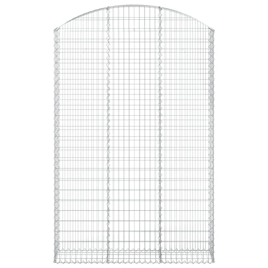 Gabbione cesto gabbia recinzione muro di contenimento ad arco 150 x 30 x 220/240 cm ferro zincato Argento 02_0039976