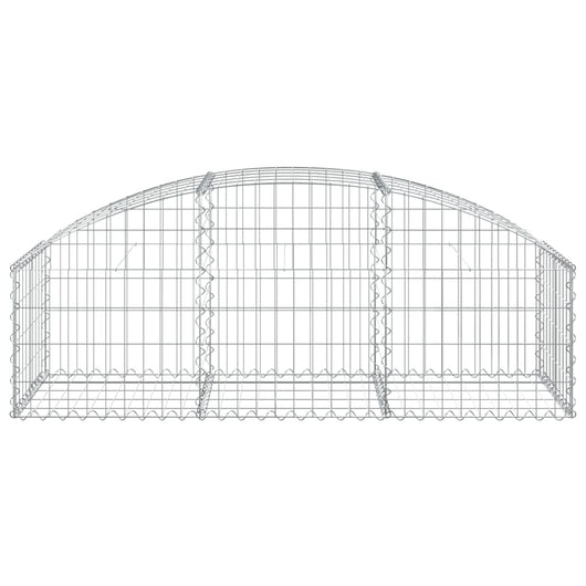 Gabbione cesto gabbia recinzione muro di contenimento ad arco 150 x 50 x 40/60 cm ferro zincato Argento 02_0039987