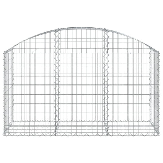 Gabbione cesto gabbia recinzione muro di contenimento ad arco 150 x 50 x 80/100 cm ferro zincato Argento 02_0039989