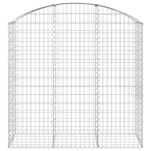 Gabbione cesto gabbia recinzione muro di contenimento ad arco 150 x 50 x 140/160 cm ferro zincato Argento 02_0039982