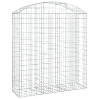 Gabbione cesto gabbia recinzione muro di contenimento ad arco 150 x 50 x 160/180 cm ferro zincato Argento 02_0039983