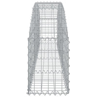 Gabbione cesto gabbia recinzione muro di contenimento ad arco 200 x 30 x 40/60 cm ferro zincato Argento 02_0040011
