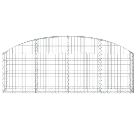 Gabbione cesto gabbia recinzione muro di contenimento ad arco 200 x 30 x 60/80 cm ferro zincato Argento 02_0040013