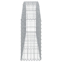Gabbione cesto gabbia recinzione muro di contenimento ad arco 200 x 30 x 60/80 cm ferro zincato Argento 02_0040013