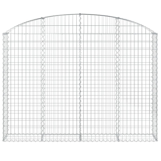 Gabbione cesto gabbia recinzione muro di contenimento ad arco 200 x 30 x 140/160 cm ferro zincato Argento 02_0039997