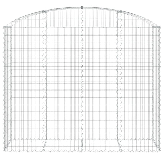 Gabbione cesto gabbia recinzione muro di contenimento ad arco 200 x 50 x 160/180 cm ferro zincato Argento 02_0040029