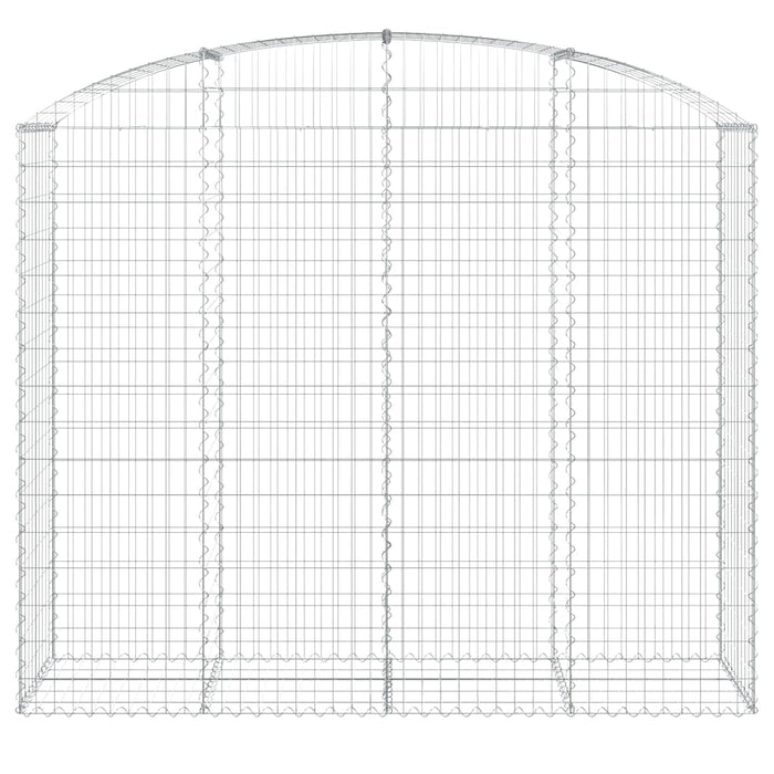 Gabbione cesto gabbia recinzione muro di contenimento ad arco 200 x 50 x 160/180 cm ferro zincato Argento 02_0040029