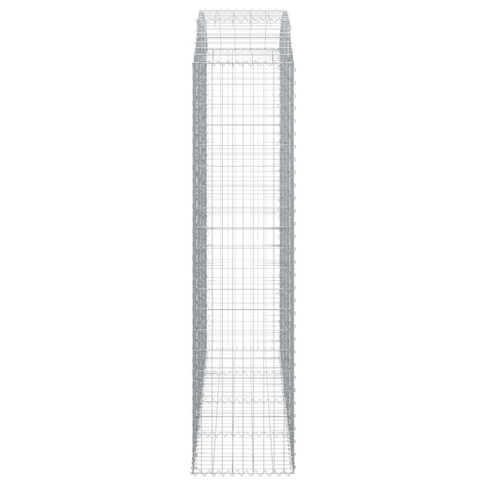 Gabbione cesto gabbia recinzione muro di contenimento ad arco 200 x 50 x 200/220 cm ferro zincato Argento 02_0040035