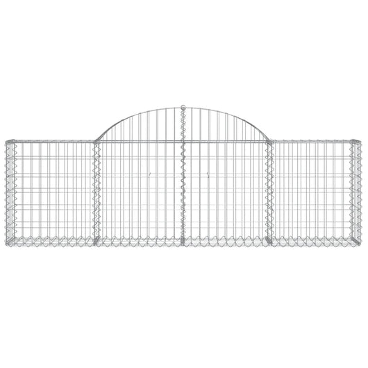 Gabbione cesto gabbia recinzione muro di contenimento ad arco 200 x 30 x 60/80 cm ferro zincato Argento 02_0040014