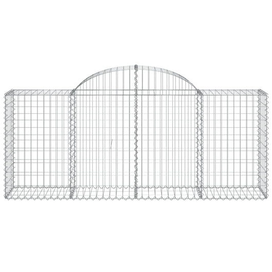 Gabbione cesto gabbia recinzione muro di contenimento ad arco 200 x 50 x 80/100 cm ferro zincato Argento 02_0040046