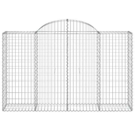 Gabbione cesto gabbia recinzione muro di contenimento ad arco 200 x 50 x 120/140 cm ferro zincato Argento 02_0040022