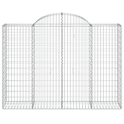 Gabbione cesto gabbia recinzione muro di contenimento ad arco 200 x 50 x 140/160 cm ferro zincato Argento 02_0040026