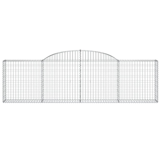 Gabbione cesto gabbia recinzione muro di contenimento ad arco 300 x 30 x 80/100 cm ferro zincato Argento 02_0040057