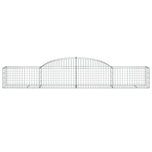 Gabbione cesto gabbia recinzione muro di contenimento ad arco 300 x 50 x 40/60 cm ferro zincato Argento 02_0040065