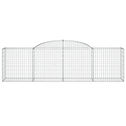 Gabbione cesto gabbia recinzione muro di contenimento ad arco 300 x 50 x 80/100 cm ferro zincato Argento 02_0040067