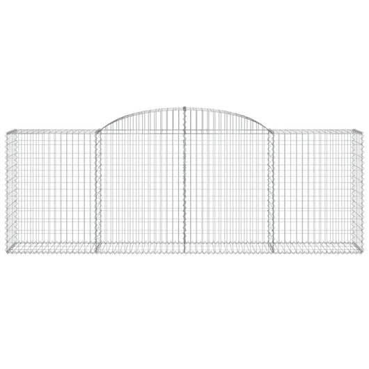 Gabbione cesto gabbia recinzione muro di contenimento ad arco 300 x 50 x 100/120 cm ferro zincato Argento 02_0040058