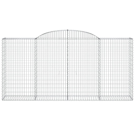 Gabbione cesto gabbia recinzione muro di contenimento ad arco 300 x 50 x 140/160 cm ferro zincato Argento 02_0040060