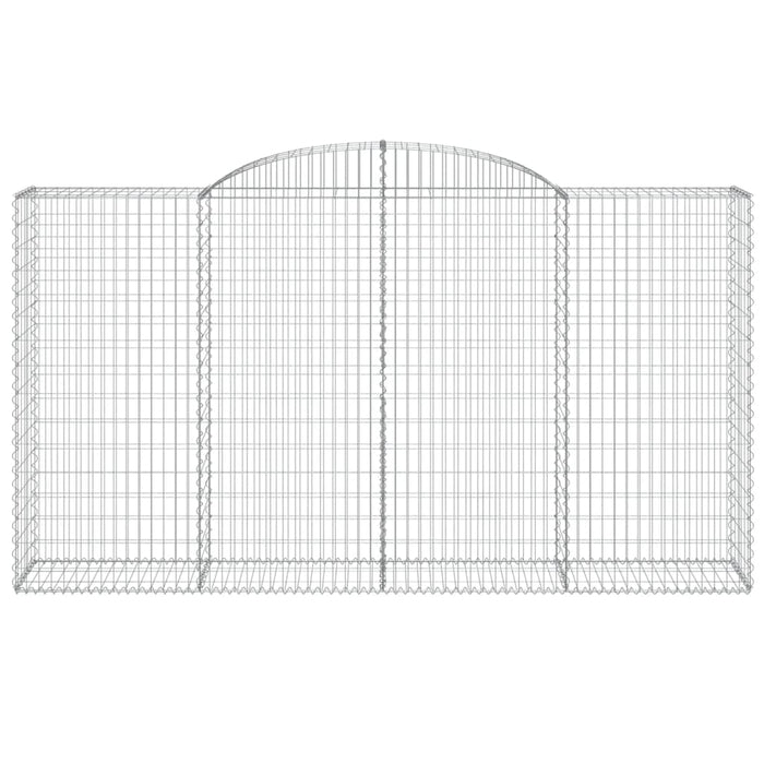 Gabbione cesto gabbia recinzione muro di contenimento ad arco 300 x 50 x 160/180 cm ferro zincato Argento 02_0040061