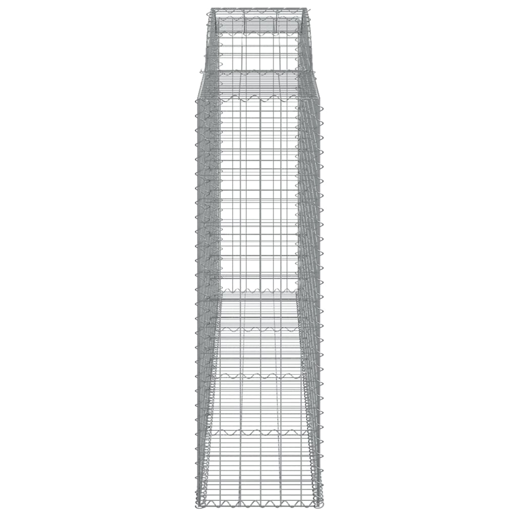 Gabbione cesto gabbia recinzione muro di contenimento ad arco 300 x 50 x 160/180 cm ferro zincato Argento 02_0040061