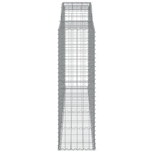 Gabbione cesto gabbia recinzione muro di contenimento ad arco 300 x 50 x 160/180 cm ferro zincato Argento 02_0040061