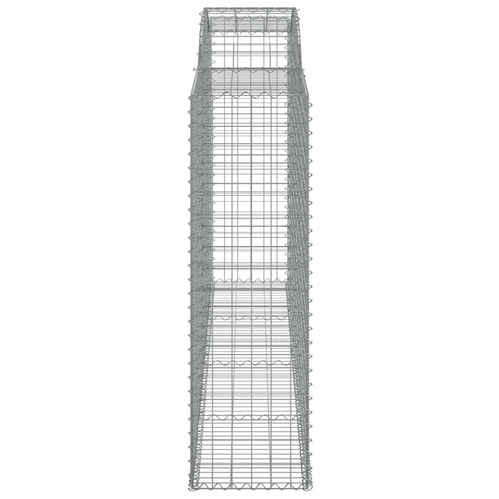 Gabbione cesto gabbia recinzione muro di contenimento ad arco 300 x 50 x 160/180 cm ferro zincato Argento 02_0040061
