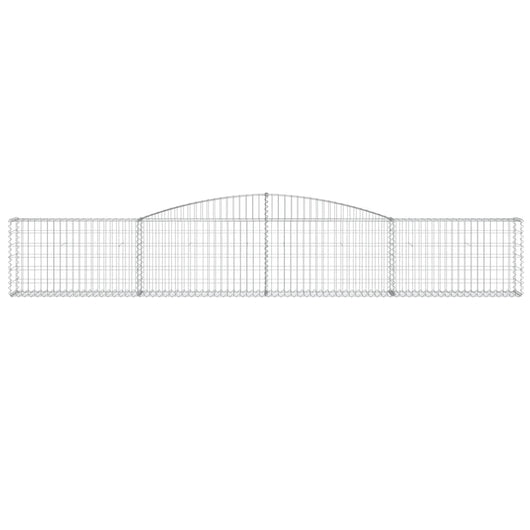 Gabbione cesto gabbia recinzione muro di contenimento ad arco 400 x 30 x 60/80 cm ferro zincato Argento 02_0040081