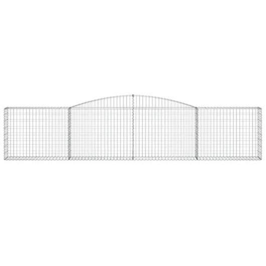 Gabbione cesto gabbia recinzione muro di contenimento ad arco 400 x 30 x 80/100 cm ferro zincato Argento 02_0040082