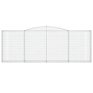 Gabbione cesto gabbia recinzione muro di contenimento ad arco 400 x 30 x 140/160 cm ferro zincato Argento 02_0040072