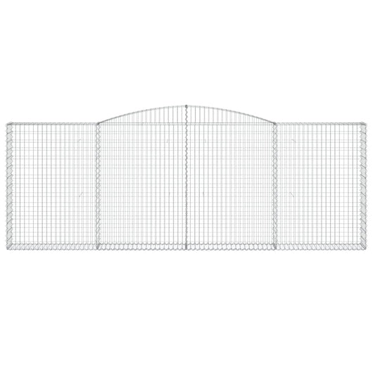 Gabbione cesto gabbia recinzione muro di contenimento ad arco 400 x 30 x 140/160 cm ferro zincato Argento 02_0040072