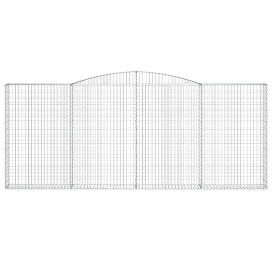 Gabbione cesto gabbia recinzione muro di contenimento ad arco 400 x 30 x 160/180 cm ferro zincato Argento 02_0040074