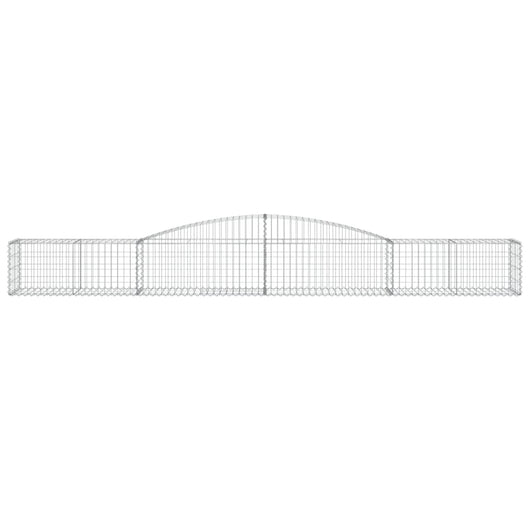 Gabbione cesto gabbia recinzione muro di contenimento ad arco 400 x 50 x 40/60 cm ferro zincato Argento 02_0040098