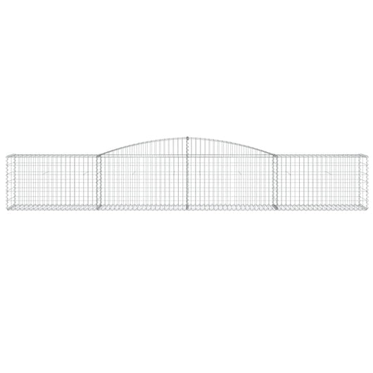 Gabbione cesto gabbia recinzione muro di contenimento ad arco 400 x 50 x 60/80 cm ferro zincato Argento 02_0040100
