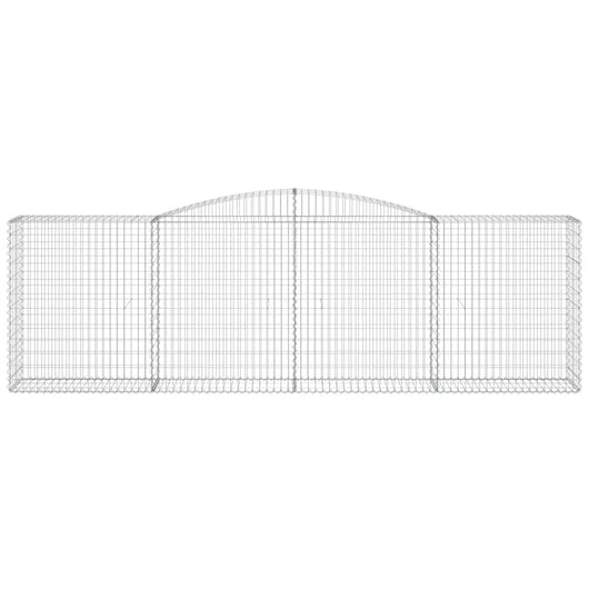 Gabbione cesto gabbia recinzione muro di contenimento ad arco 400 x 50 x 120/140 cm ferro zincato Argento 02_0040087