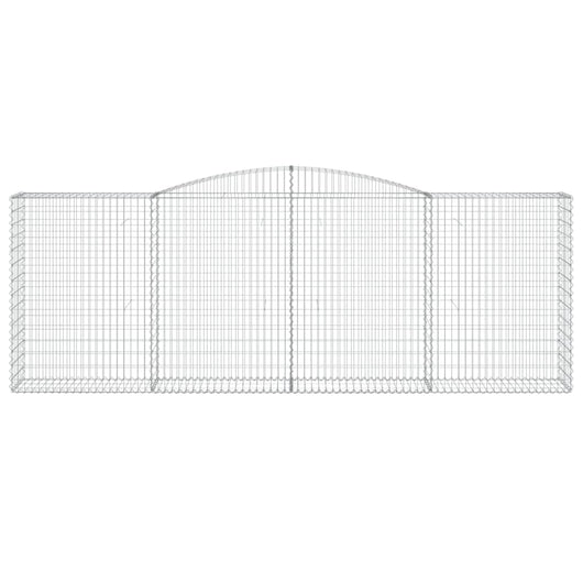 Gabbione cesto gabbia recinzione muro di contenimento ad arco 400 x 50 x 140/160 cm ferro zincato Argento 02_0040089