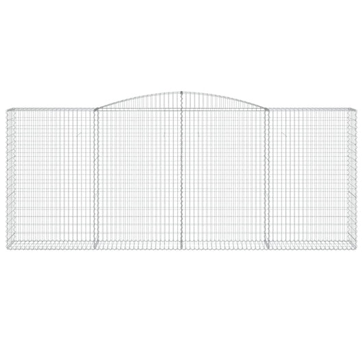 Gabbione cesto gabbia recinzione muro di contenimento ad arco 400 x 50 x 160/180 cm ferro zincato Argento 02_0040090
