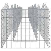 Aiuola rialzata gabbione ad arco 800 x 50 x 50 cm ferro zincato Argento 02_0039944