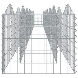 Aiuola rialzata gabbione ad arco 800 x 50 x 50 cm ferro zincato Argento 02_0039944
