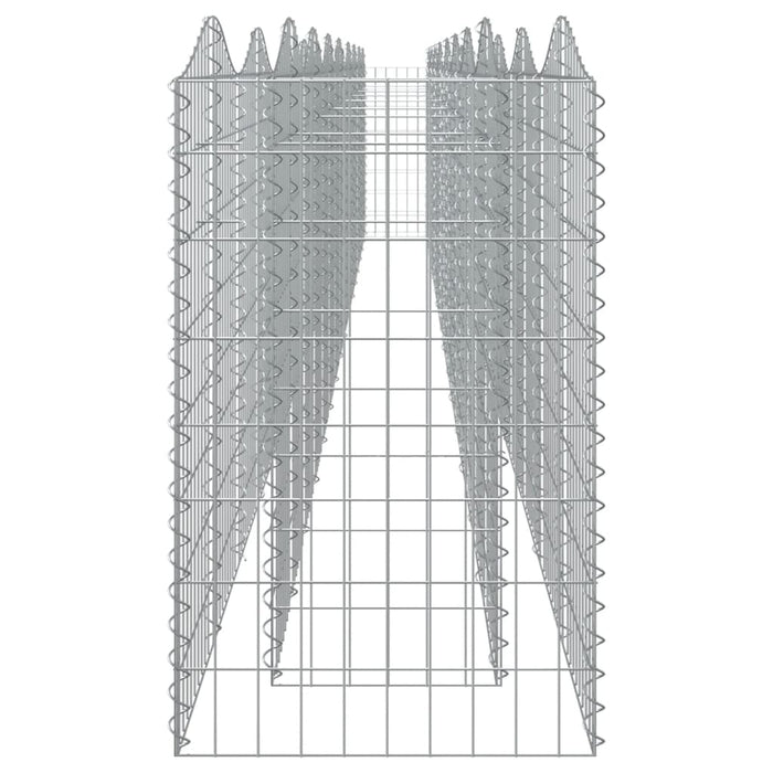 Aiuola rialzata gabbione ad arco 800 x 50 x 100 cm ferro zincato Argento 02_0039943