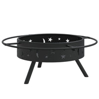 Braciere con attizzatoio 70 cm XXL acciaio nero 02_0006026