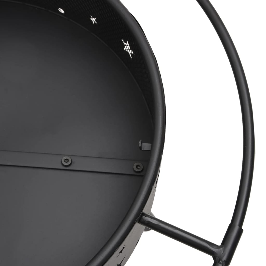 Braciere con attizzatoio 70 cm XXL acciaio nero 02_0006026