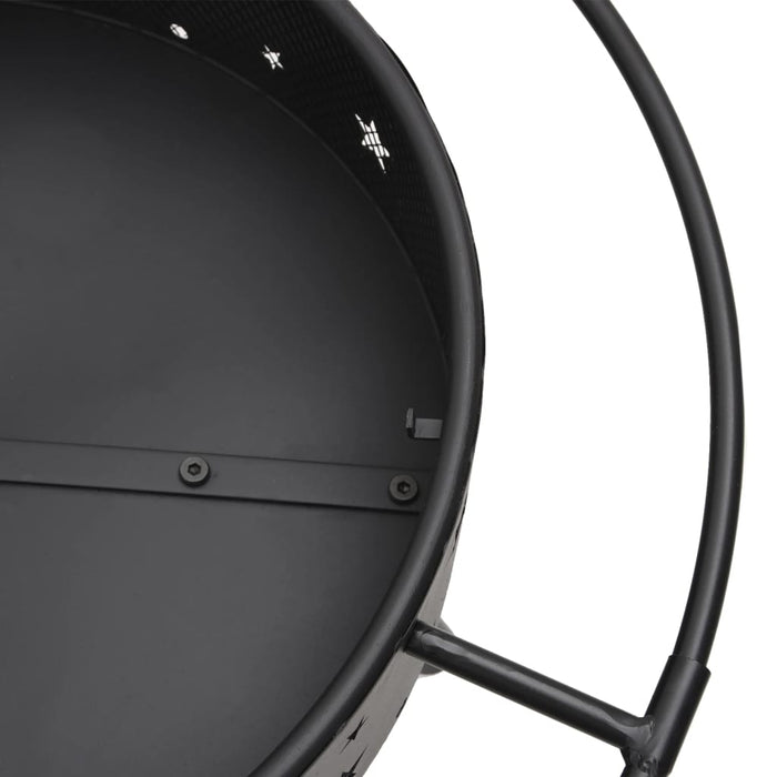 Braciere con attizzatoio 70 cm XXL acciaio nero 02_0006026