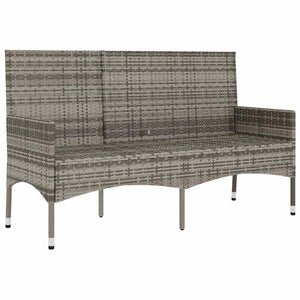 Panca da Giardino a 3 Posti con Cuscini in Polyrattan Grigio 319493
