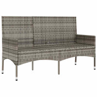 Panca da Giardino a 3 Posti con Cuscini in Polyrattan Grigio 319493