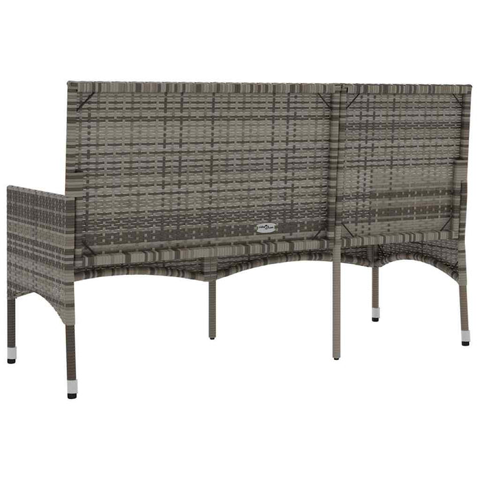 Panca da Giardino a 3 Posti con Cuscini in Polyrattan Grigio 319493