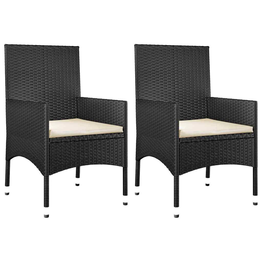 Set Divani da Giardino 4 pz con Cuscini Nero in Polyrattan 319496