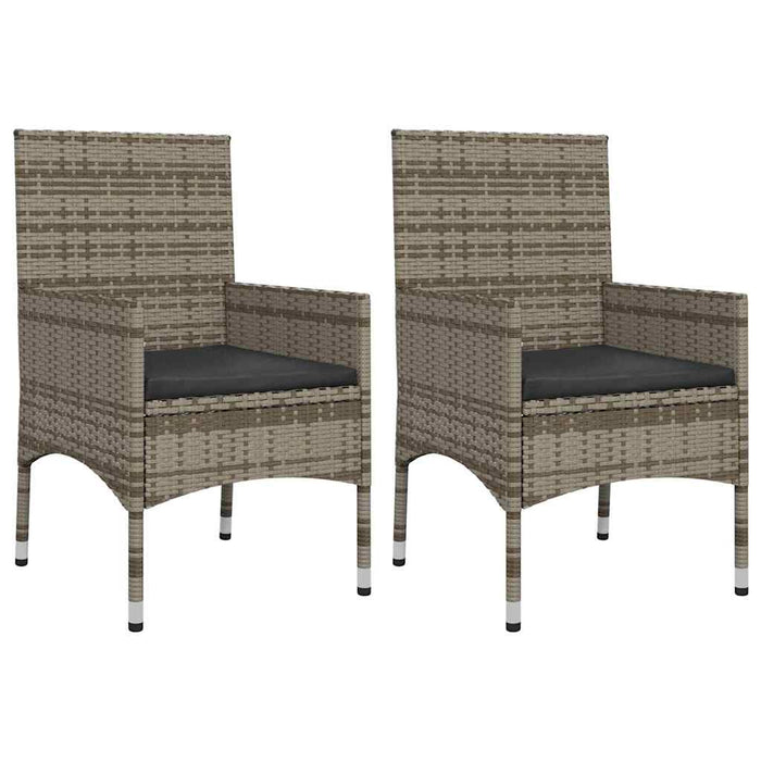 Set Divani da Giardino 4 pz con Cuscini in Polyrattan Grigio 319497