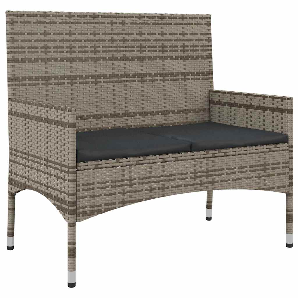 Set Divani da Giardino 4 pz con Cuscini in Polyrattan Grigio 319497