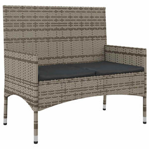 Set Divani da Giardino 4 pz con Cuscini in Polyrattan Grigio 319497