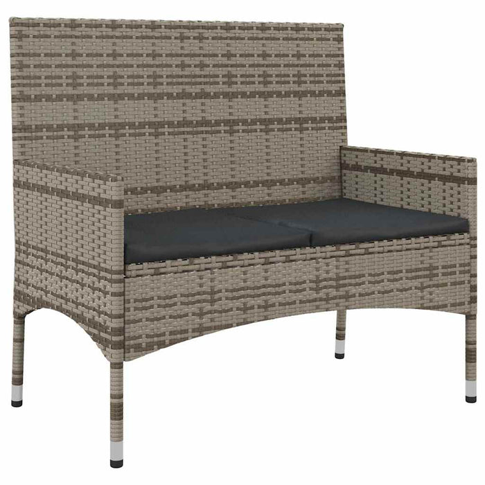 Set Divani da Giardino 4 pz con Cuscini in Polyrattan Grigio 319497