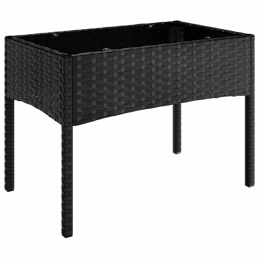 Set Divani da Giardino 4 pz con Cuscini Nero in Polyrattan 319500